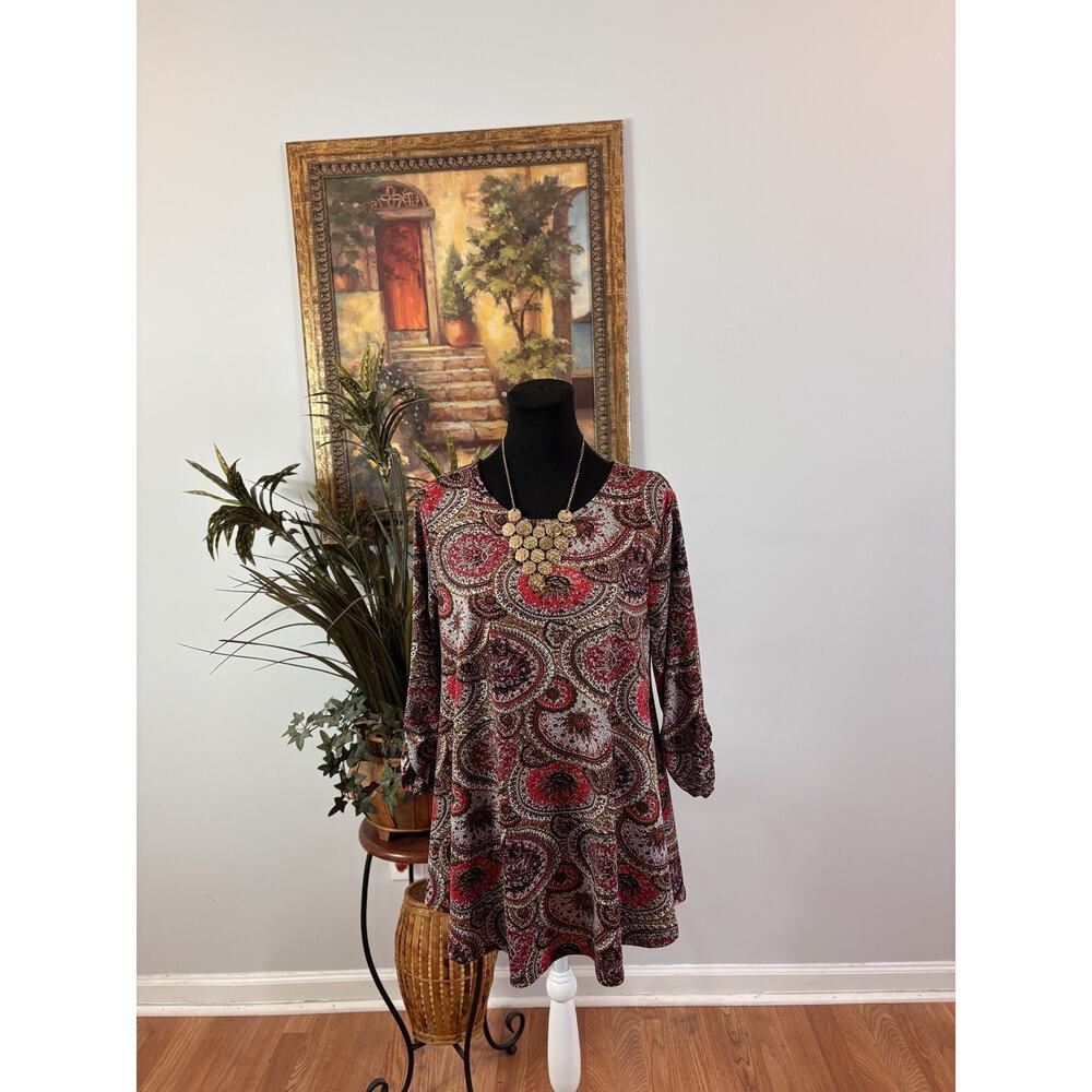 New Direction Women's Top M Long Sleeve Peasant Peplum Hem Academia Corpcore